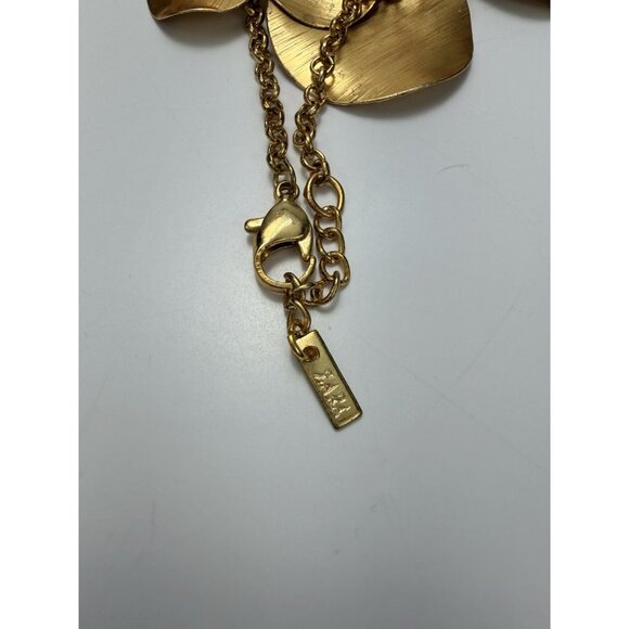 Zara Runway Gold Cascading Petal Statement Necklace NWOT Gorgeous - Picture 5 of 8